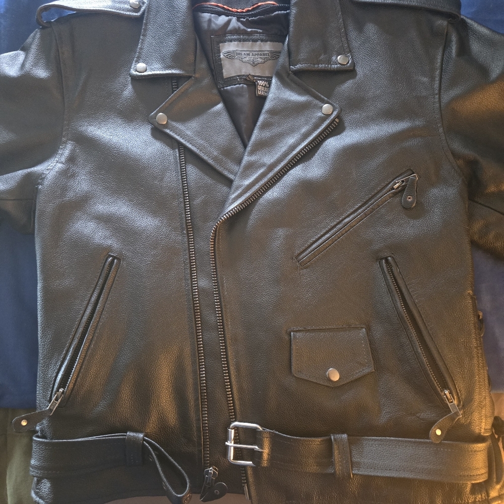 Classic Black Leather Motorcycle Jacket